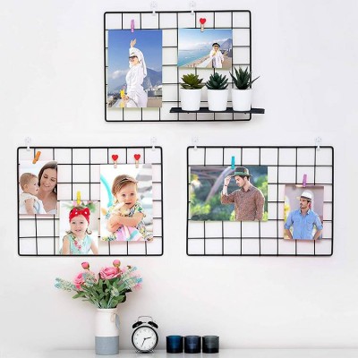 Hanging Black Metal Wall Wire Grid Panel Diy Pictures Wall Display For Home Office Kitchen Decor